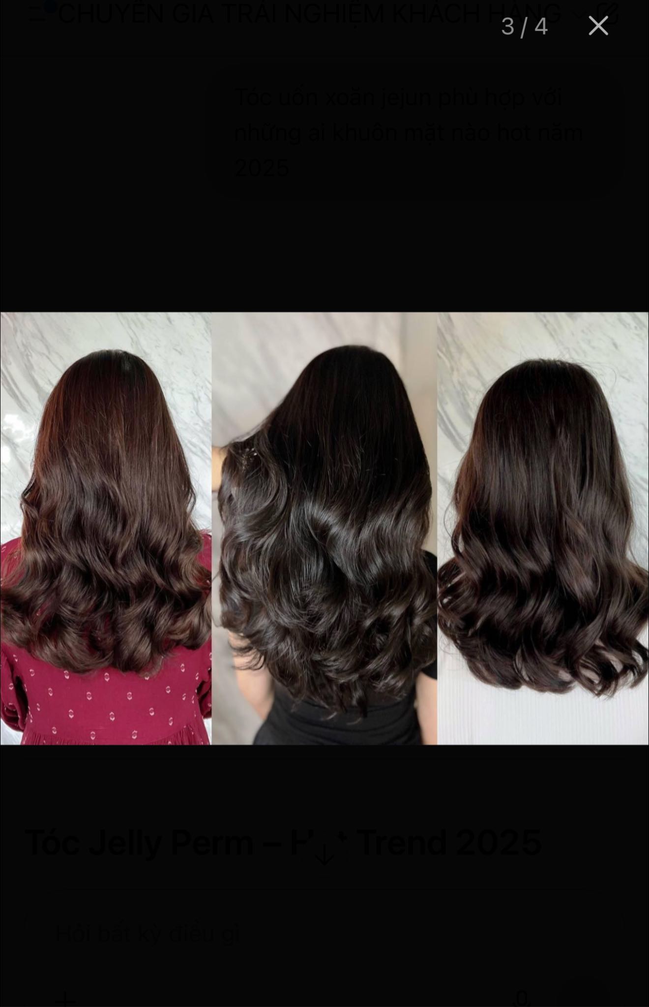 Ai phù hợp với Jelly Perm?Gương mặt phù hợp: Jelly Perm đặc biệt “thích hợp” với các khuôn mặt dài (long face) và tròn (round face). Lọn xoăn nhẹ giúp làm mềm đường viền khuôn mặt, tạo hiệu ứng thon gọn hơn.
Với gương mặt vuông (square) hoặc kim cương (diamond), có thể chọn kiểu uốn khác như Grace Perm hoặc Build Perm để tạo nét mềm mại, cân bằng các góc cạnh.